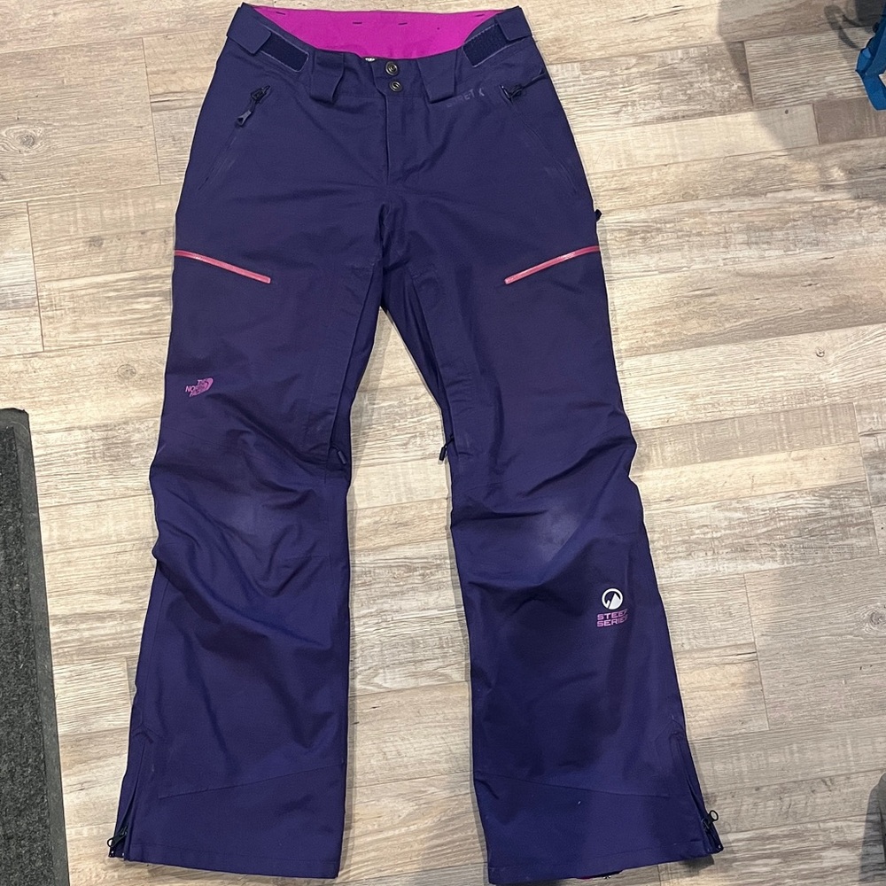 The North Face Dark Purple Snow Pants with Pink Details